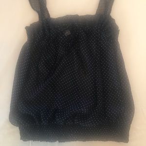 Navy and White Polka Dot Tank